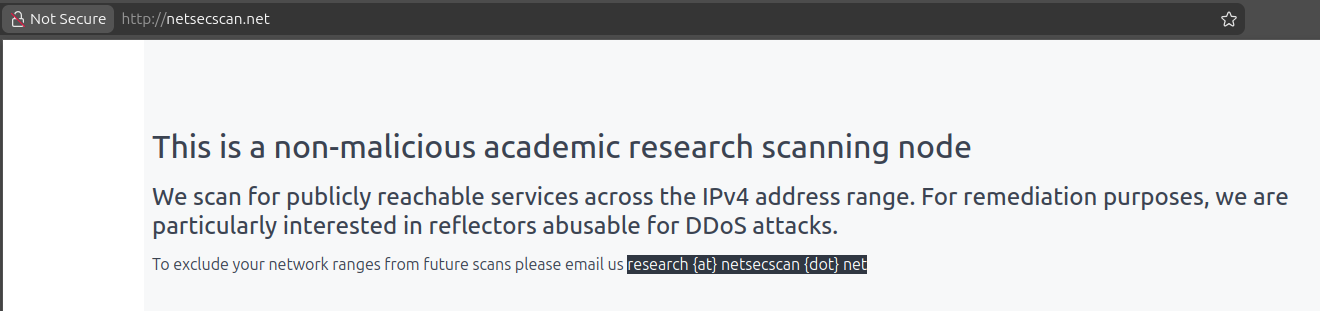 NetSecScan home page